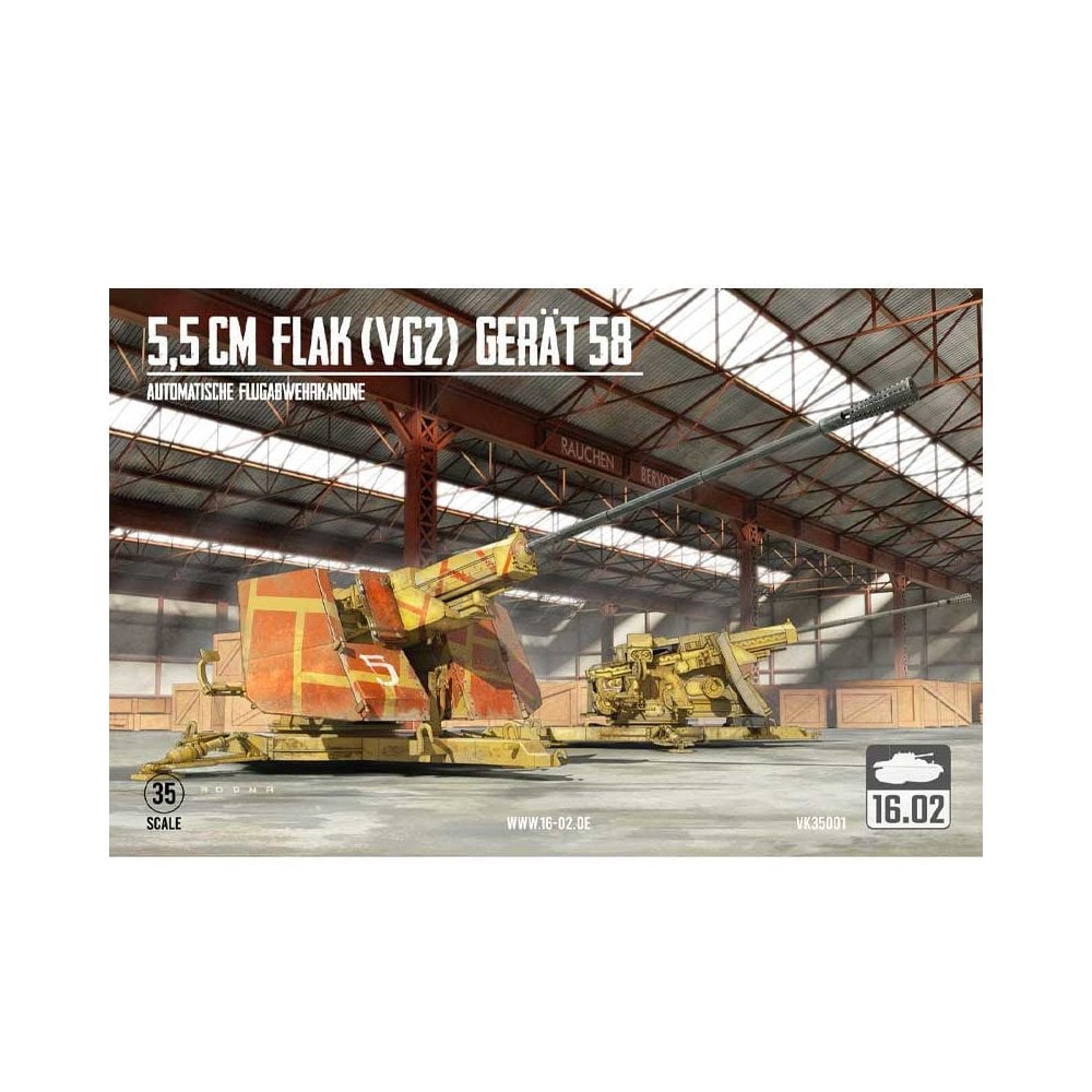 1/35 5.5cm Flak (VG2) Device 58 Automatic Anti-Aircraft Gun 16.02 VK35001 1/35 5.5cm Flak (VG2) Device 58 Automatic Anti-Aircraft Gun 16.02 VK35001
