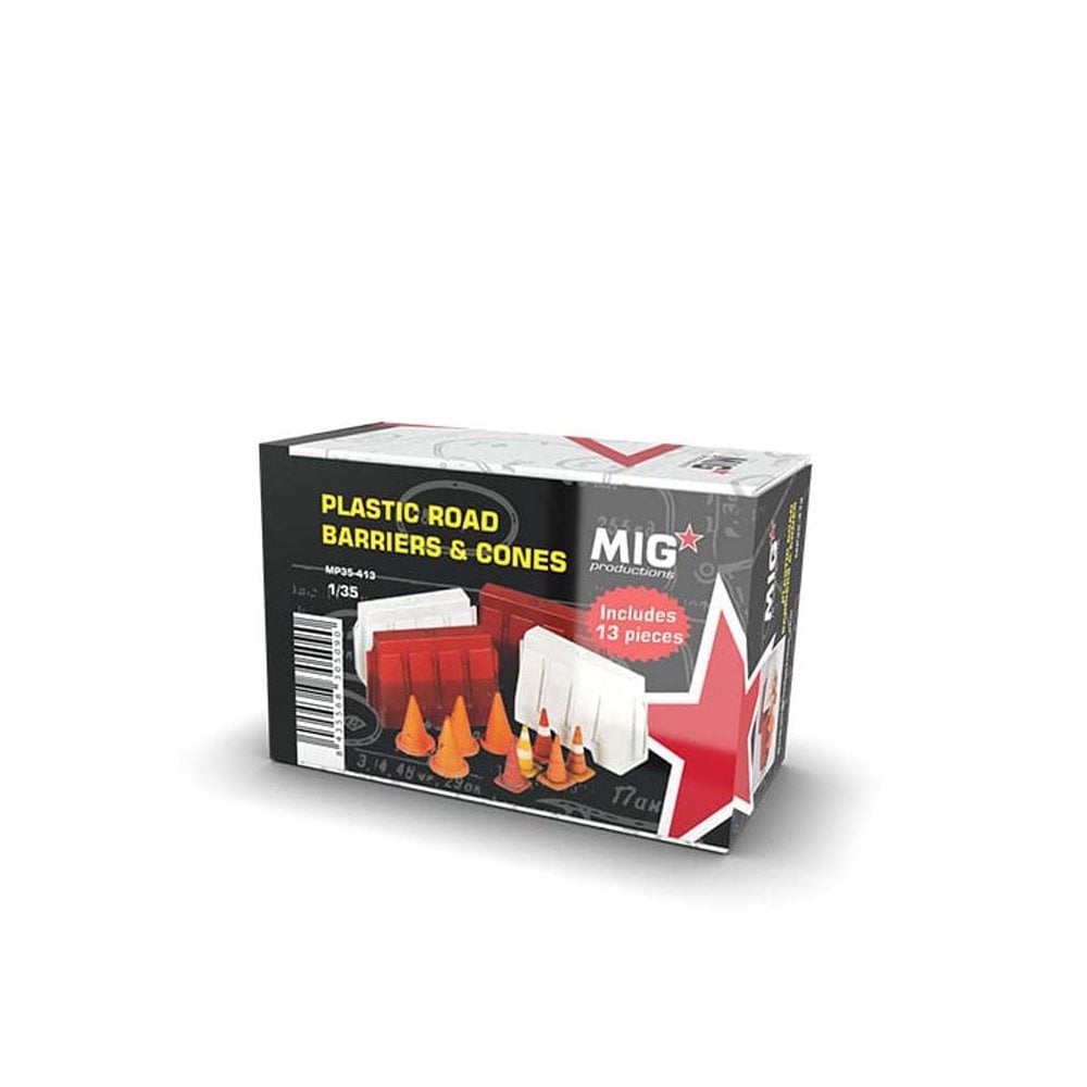 1/35 Plastic Road Barriers & Cones Mig Productions MP35-413 1/35 Plastic Road Barriers & Cones Mig Productions MP35-413