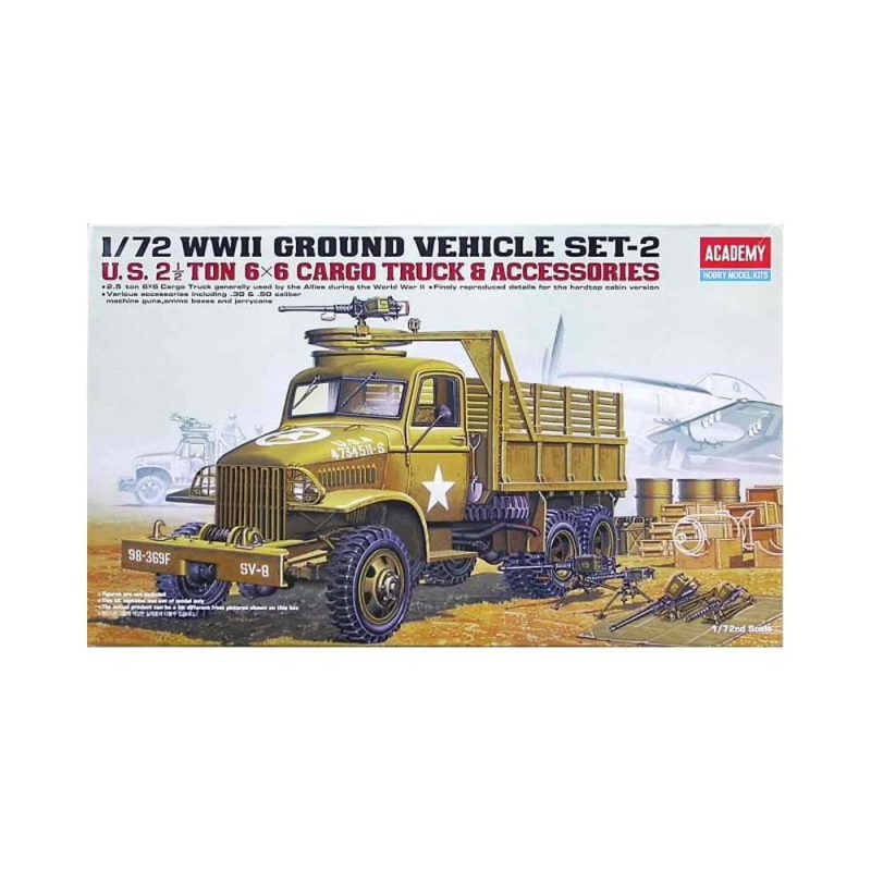 Academy WWII US 6x6 Cargo Truck & Accessories (1/72) 13402