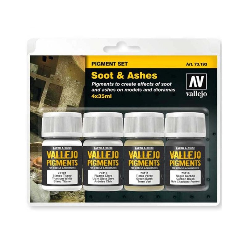 Vallejo Pigment Set Soot & Ashes 73.193