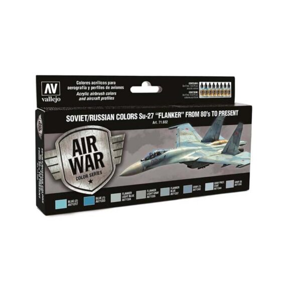 Vallejo Model Air Paint Set Soviet Su-27 Flanker 80's On 71.602 Vallejo Model Air Paint Set Soviet Su-27 Flanker 80's On 71.602