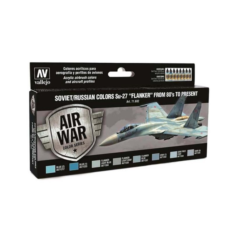 Vallejo Model Air Paint Set Soviet Su-27 Flanker 80's On  71.602
