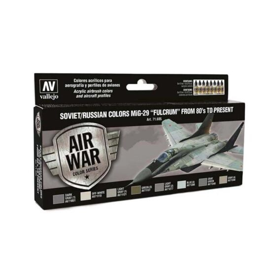 Vallejo Model Air Paint Set Soviet MiG-29 Fulcrum 80's On 71.605 Vallejo Model Air Paint Set Soviet MiG-29 Fulcrum 80's On 71.605