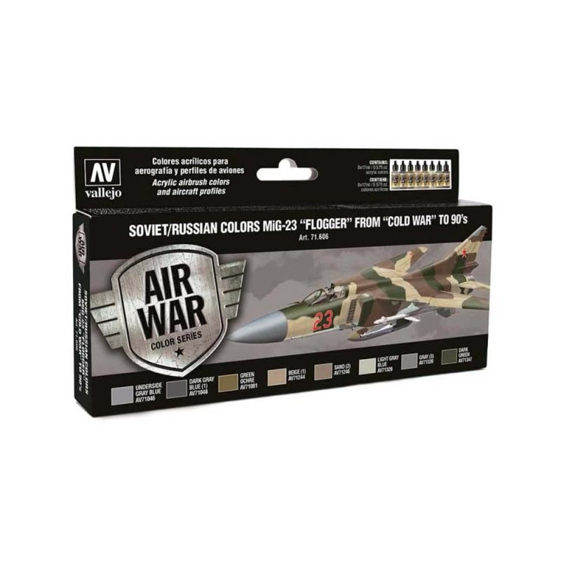 Vallejo Model Air Paint Set Soviet MiG-23 Flogger 70-90's  71.606