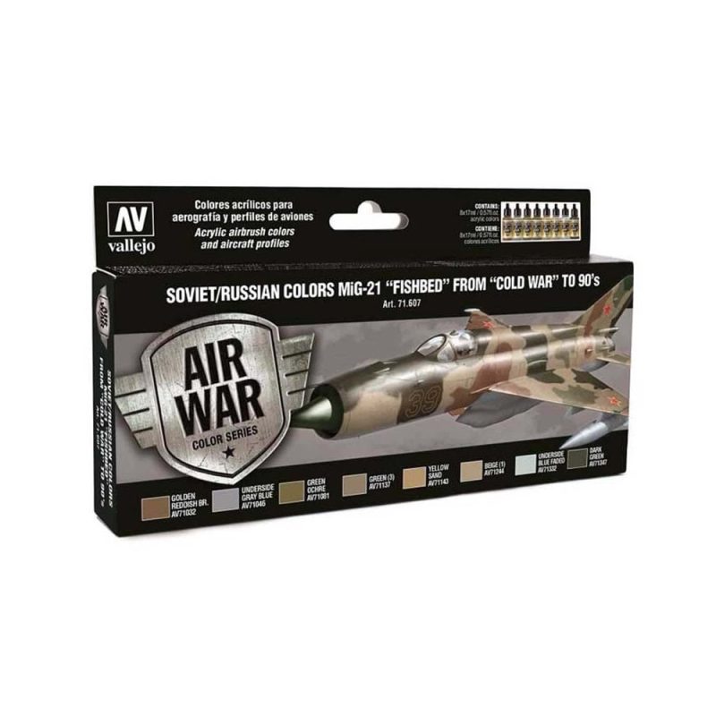 Vallejo Model Air Paint Set Soviet MiG-21 Fishbed 50-90's  71.607
