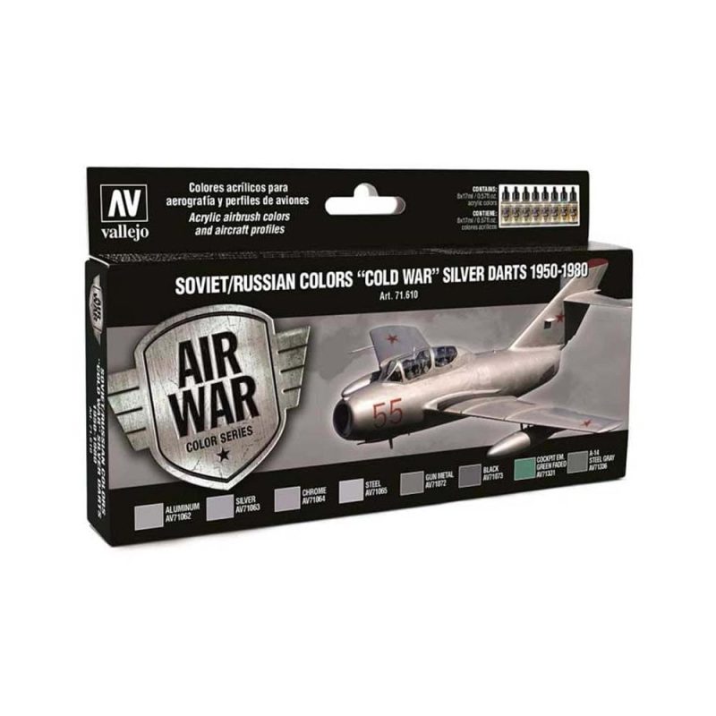 Vallejo Model Air Paint Set Soviet Silver Darts 1950-1980  71.610