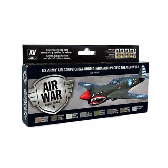Vallejo Model Air Paint Set Paint US Air Corps Pacific WWII 71.184 Vallejo Model Air Paint Set Paint US Air Corps Pacific WWII 71.184