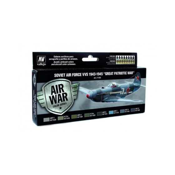 Vallejo Model Air Paint Set Soviet Air Force VVS 1943 45 71.198 Vallejo Model Air Paint Set Soviet Air Force VVS 1943 45 71.198