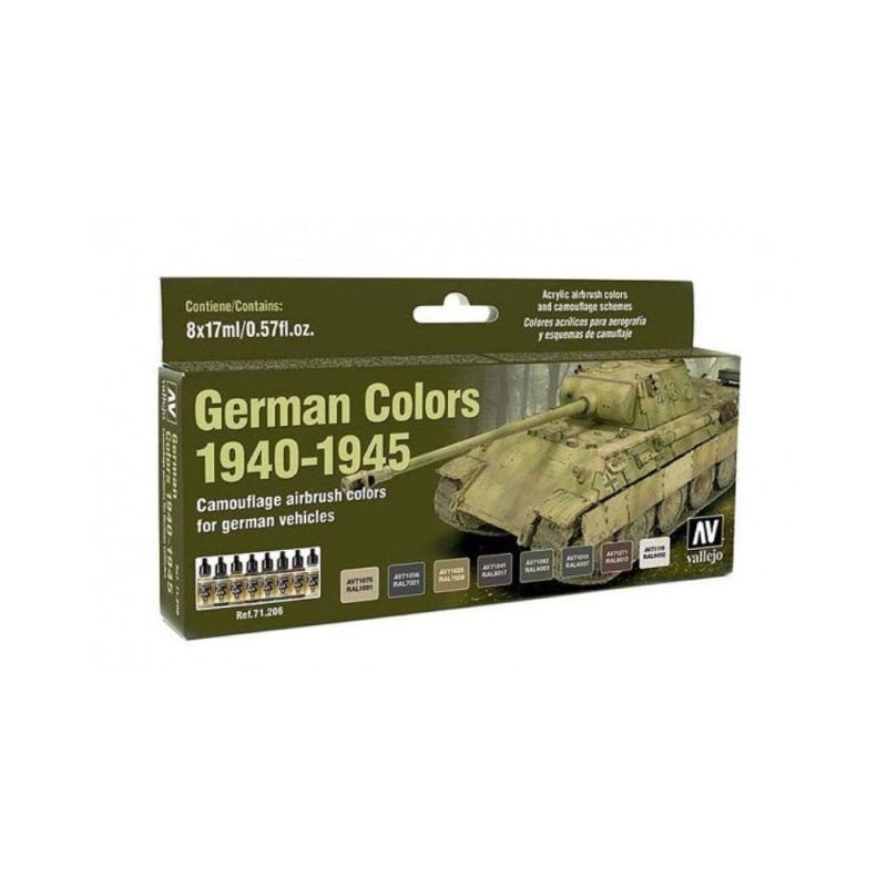 Vallejo Model Air Paint Set German Colors 1940-1945  71.206