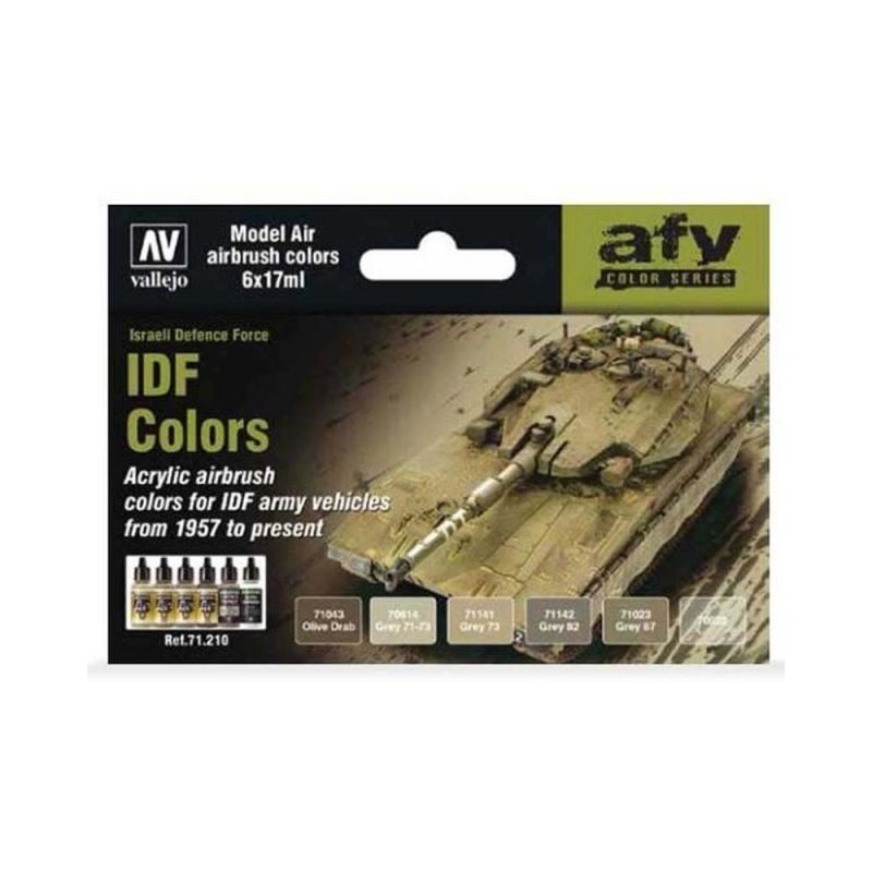 Vallejo Model Air Paint Set IDF Army Colors 1957 Present  71.210