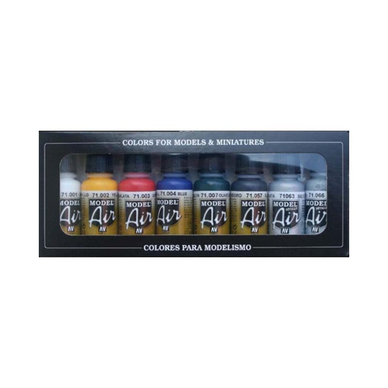 Vallejo Paint Set Basic Colors [x8] Model Model Air 71.174
