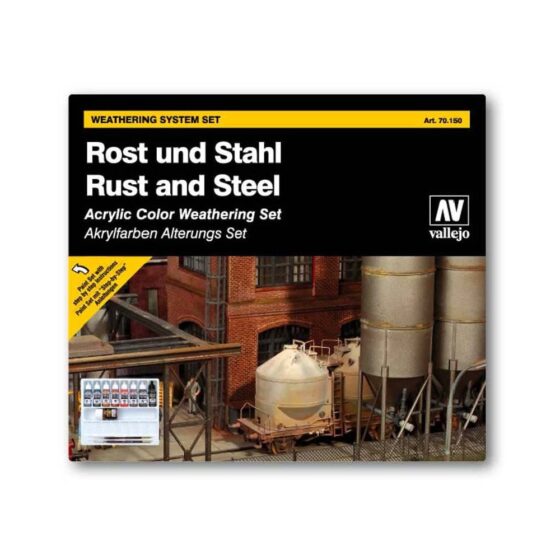 Vallejo Rust and Steel Effects Paint Set 70.150