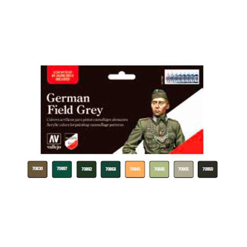 Vallejo German Field Grey Uniform Paint Paint Set 70.181