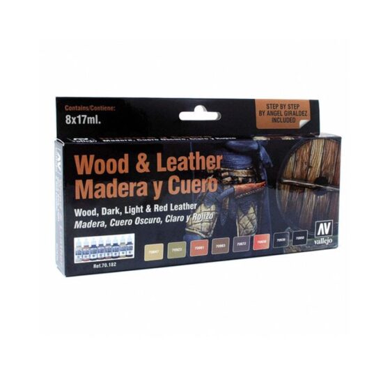 Vallejo Wood and Leather Paint Set 70.182
