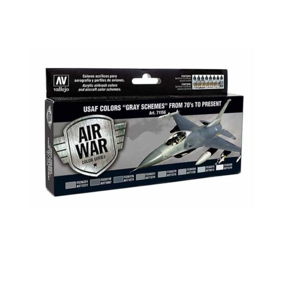 Vallejo Paint Set USAF Colors Gray Schemes From 71.156 Vallejo Paint Set USAF Colors Gray Schemes From 71.156