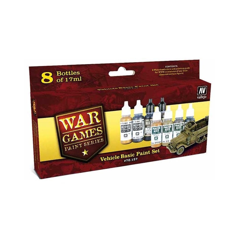 Vallejo WWII Wargames - Vehicles Basic Paint Set Paint Set 70.157 Vallejo WWII Wargames - Vehicles Basic Paint Set Paint Set 70.157