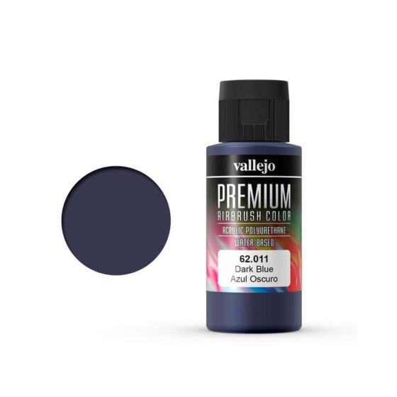 Vallejo Premium Airbrush Color Dark Blue (60ml) 62.011 Vallejo Premium Airbrush Color Dark Blue (60ml) 62.011