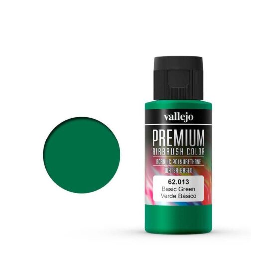 Vallejo Premium Airbrush Color Basic Green (60ml) 62.013 Vallejo Premium Airbrush Color Basic Green (60ml) 62.013