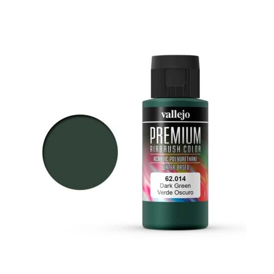Vallejo Premium Airbrush Color Dark Green (60ml) 62.014 Vallejo Premium Airbrush Color Dark Green (60ml) 62.014