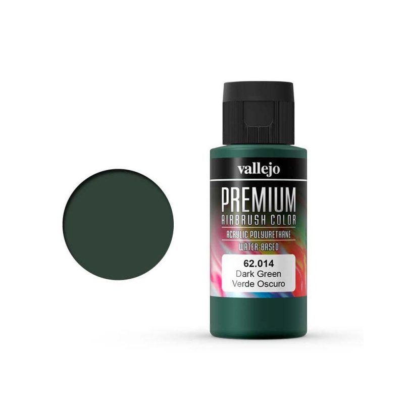 Vallejo Premium Airbrush Color Dark Green (60ml) 62.014