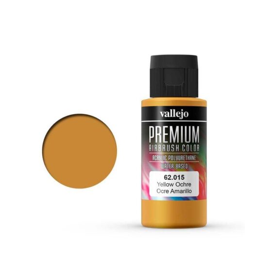 Vallejo Premium Airbrush Color Yellow Ochre (60ml) 62.015 Vallejo Premium Airbrush Color Yellow Ochre (60ml) 62.015