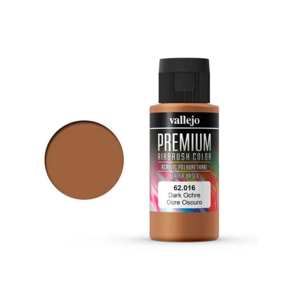 Vallejo Premium Airbrush Color Dark Ochre (60ml) 62.016 Vallejo Premium Airbrush Color Dark Ochre (60ml) 62.016