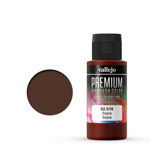 Vallejo Premium Airbrush Color Sepia (60ml) 62.018 Vallejo Premium Airbrush Color Sepia (60ml) 62.018