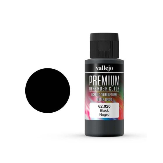 Vallejo Premium Airbrush Color Black (60ml) 62.020 Vallejo Premium Airbrush Color Black (60ml) 62.020
