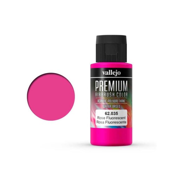 Vallejo Premium Airbrush Color Rose Fluorescent (60ml) 62.035 Vallejo Premium Airbrush Color Rose Fluorescent (60ml) 62.035
