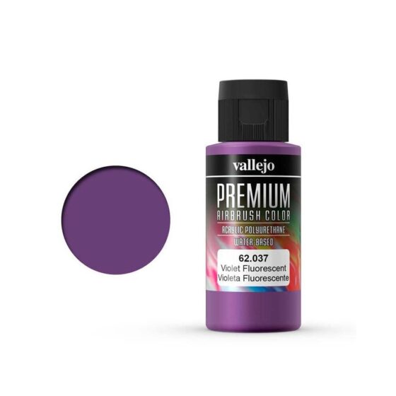 Vallejo Premium Airbrush Color Violet Fluorescent (60ml) 62.037 Vallejo Premium Airbrush Color Violet Fluorescent (60ml) 62.037