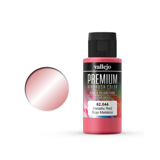 Vallejo Premium Airbrush Color Metallic Red (60ml) 62.044 Vallejo Premium Airbrush Color Metallic Red (60ml) 62.044