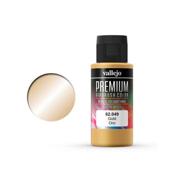 Vallejo Premium Airbrush Color Gold (60ml) 62.049 Vallejo Premium Airbrush Color Gold (60ml) 62.049