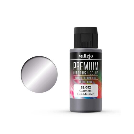 Vallejo Premium Airbrush Color Gunmetal (60ml) 62.052 Vallejo Premium Airbrush Color Gunmetal (60ml) 62.052