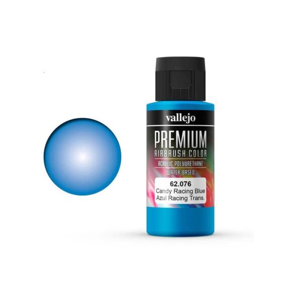 Vallejo Premium Airbrush Color Candy Racing Blue (60ml) 62.076 Vallejo Premium Airbrush Color Candy Racing Blue (60ml) 62.076