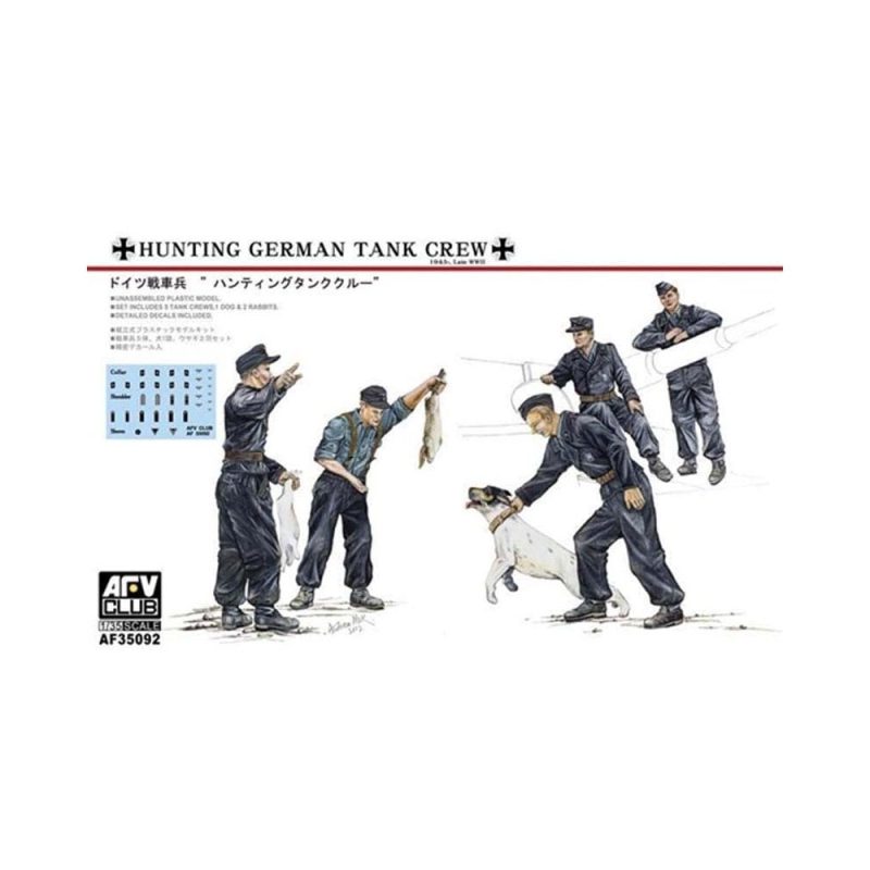 AFV Club German Hunting Crew 5 Figures With Dog Rabbits (1/35) AF35092
