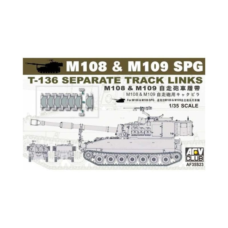 AFV Club T-136 Separate track link for M108 & M109 (1/35) AF35S23 AFV Club T-136 Separate track link for M108 & M109 (1/35) AF35S23