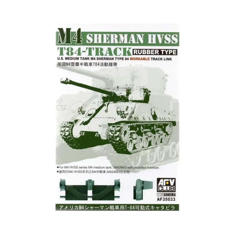 AFV Club T84 Workable Track Link M4 Sherman HVSS (Rubber Type) (1/35) AF35033