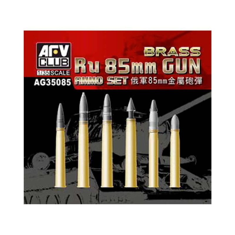 AFV Club Ru 85mm Gun Ammo Set (Brass) (1/35) AG35085