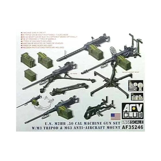 AFV Club M2HB .50 Cal Gun Set w/ M3 Tripod & M63 AA Mount (1/35) AF35246 AFV Club M2HB .50 Cal Gun Set w/ M3 Tripod & M63 AA Mount (1/35) AF35246
