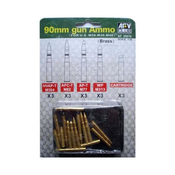 AFV Club Brass Shells US M26/M36/M46 (90mm) AF35076 AFV Club Brass Shells US M26/M36/M46 (90mm) AF35076