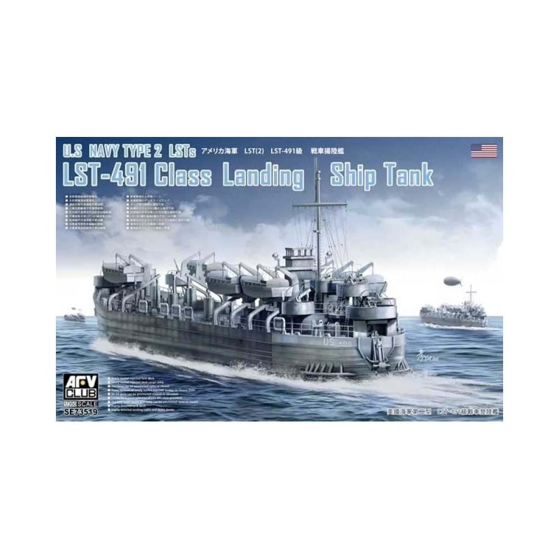 AFV Club US Navy LST-491 Class WW2 Landing Ship, Tank (1/350) SE73519