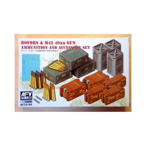 AFV Club Bofors & M42 40mm Ammo & Accessories Set (1/35) AF35189 AFV Club Bofors & M42 40mm Ammo & Accessories Set (1/35) AF35189