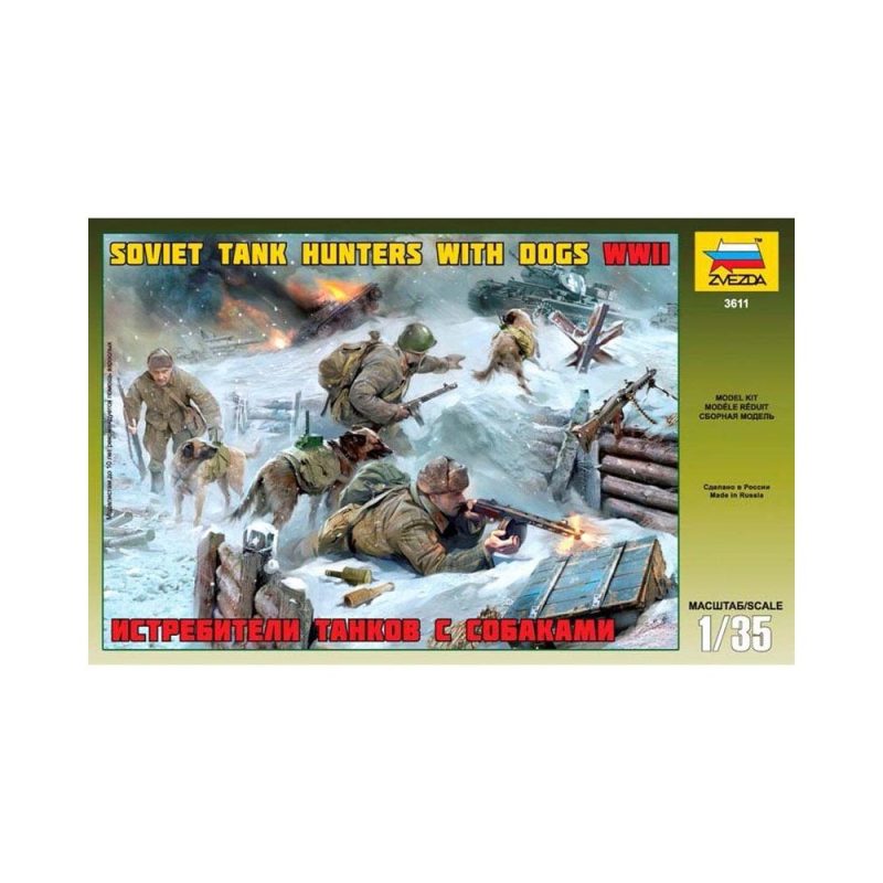 Zvezda Soviet Tank Hunters with Dogs (1/35) 3611 Zvezda Soviet Tank Hunters with Dogs (1/35) 3611