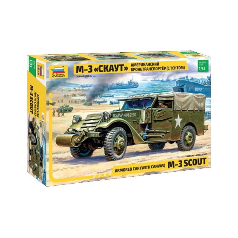 Zvezda Armored "Scout Car" With Canvas M3 (1/35) 3581