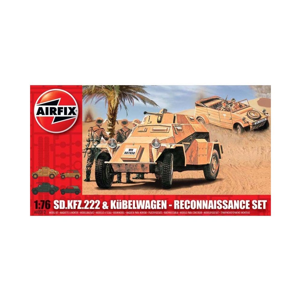 1/76 SD.KFZ.22 Kubelwagen Reconnaissance Set Airfix A02312 1/76 SD.KFZ.22 Kubelwagen Reconnaissance Set Airfix A02312