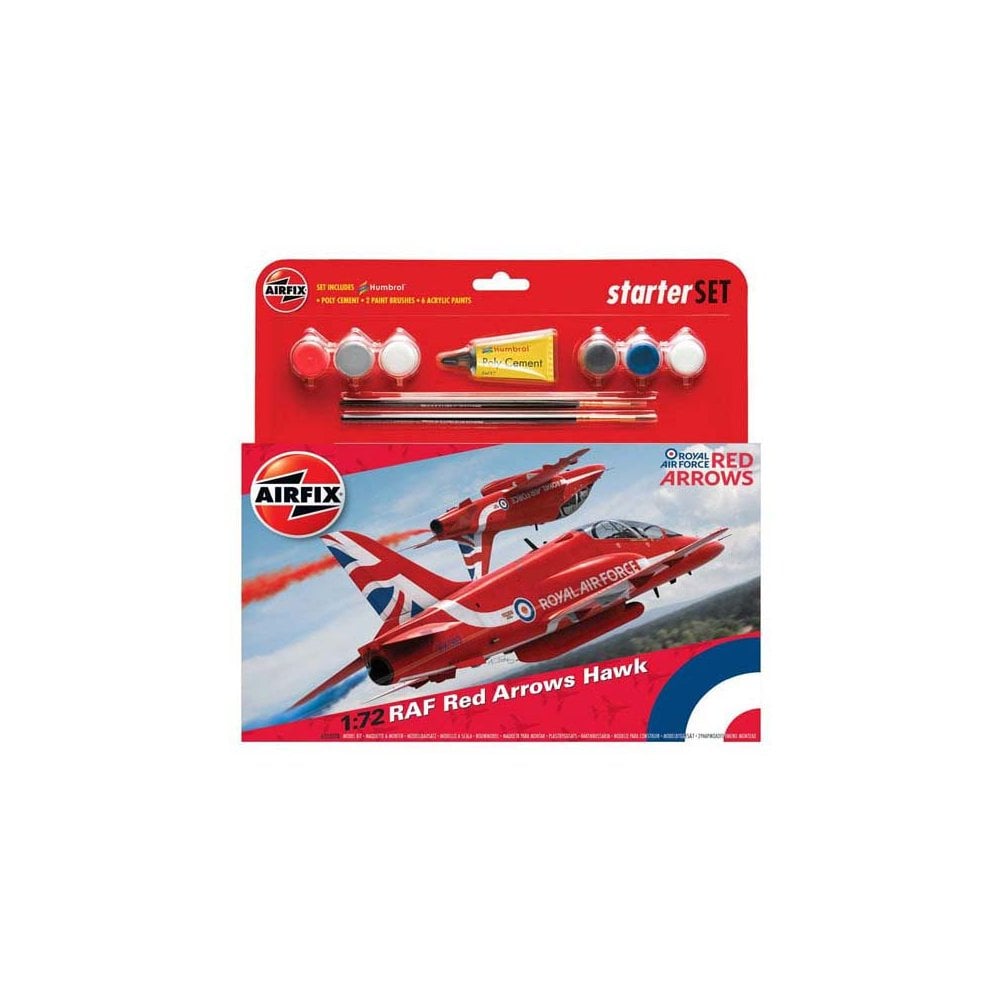 1/72 RAF Red Arrows Hawk 2015 Starter Set Airfix A55202B 1/72 RAF Red Arrows Hawk 2015 Starter Set Airfix A55202B