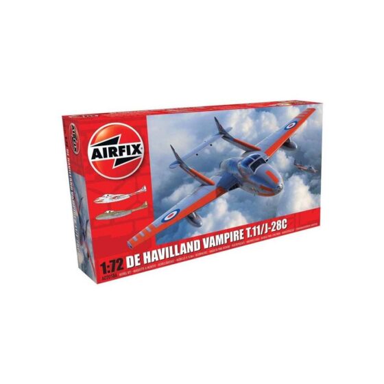 Airfix deHavilland Vampire T.11 / J-28C (1/72) A02058A Airfix deHavilland Vampire T.11 / J-28C (1/72) A02058A