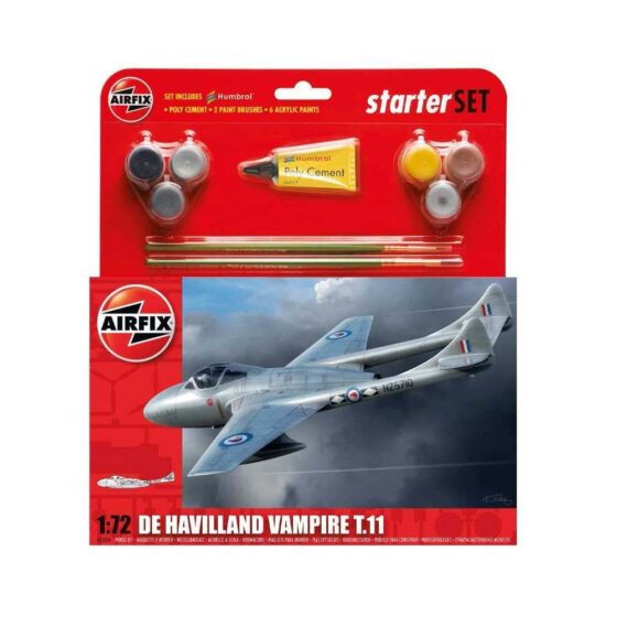 Airfix Medium Starter Set -de Havilland Vampire T.11 (1/72) A55204 Airfix Medium Starter Set -de Havilland Vampire T.11 (1/72) A55204