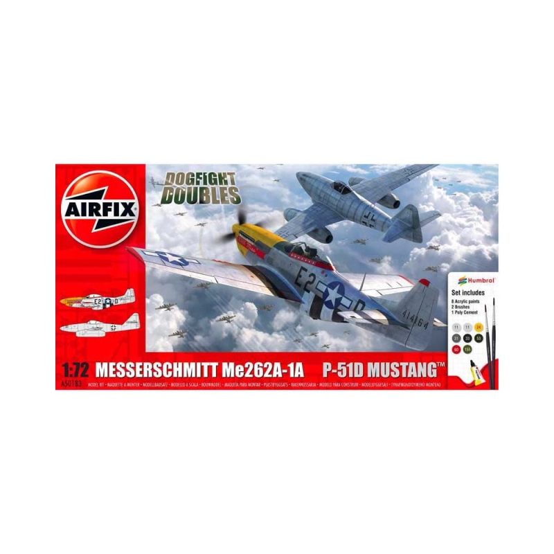 Airfix Messerschmitt Me262 & P-51D Mustang Dogfight Double (1/72) A50183