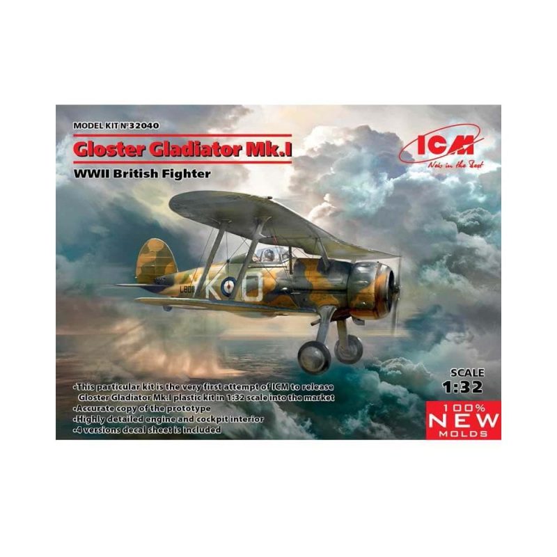 1/32 Gloster Gladiator Mk.I WWII British Fighter ICM 32040